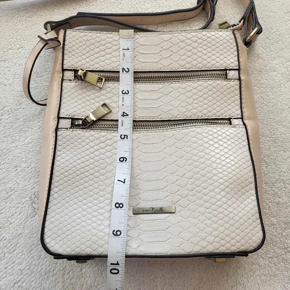 Simply Noelle Crossbody Purse White and Blush Pink
